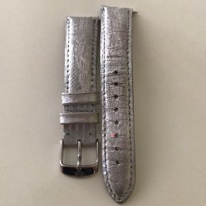 Michele Silver Leather Strap 18mm
